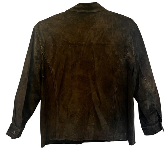 Croft & Barrow Mens Large Jacket Suede Button Front Pockets Casual Shacket - Picture 2 of 11